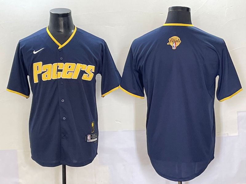 Men 2025 Indiana Pacers Blank Blue Joint Name Nike NBA Jersey style 1